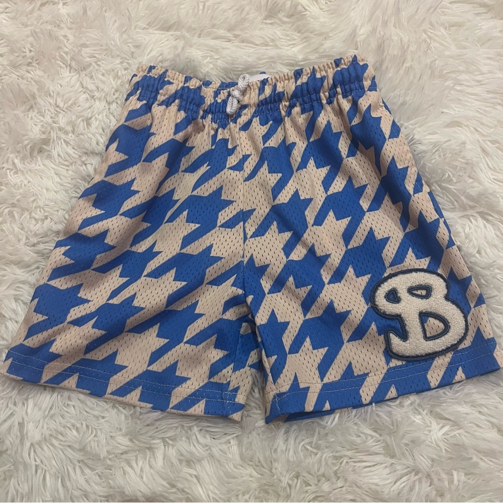 Bucketsquad Houndstooth Youth Athletic Shorts Size YM Blue